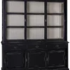Casa Padrino Landhausstil Küchenschrank Antik Schwarz / Weiß 206 x 53 x H. 219 cm - 2 Teiliger Küchenschrank mit 6 Schiebetüren und 3 Schubladen