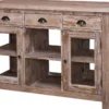 Casa Padrino Landhausstil Kücheninsel Naturfarben 135 x 65 x H. 90 cm - Landhausstil Küchenschrank mit 4 Glastüren und 6 Schubladen