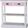Casa Padrino Landhausstil Küchenkonsole Weiß / Rosa 85 x 35 x H. 89 cm - Landhausstil Konsolentisch mit 2 Schubladen