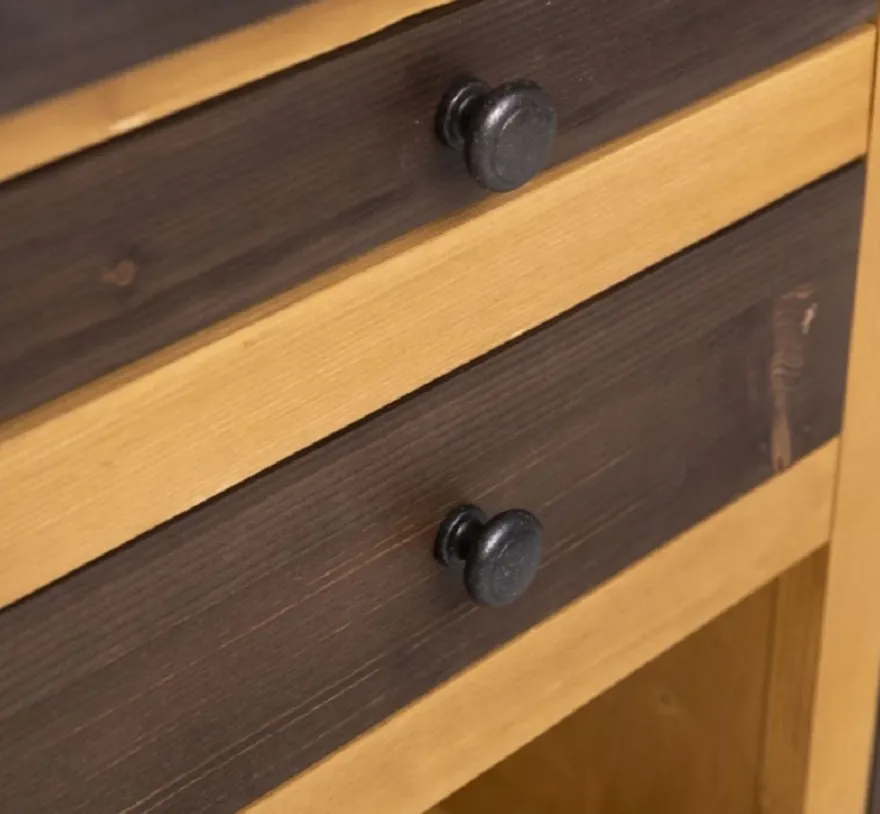Casa Padrino Landhausstil Kücheninsel Braun / Naturfarben 150 x 90 x H. 90 cm - Massivholz Küchenschrank - Landhausstil Massivholz Küchen Möbel - Massivholz Esszimmer Möbel im Landhausstil