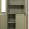 Casa Padrino Landhausstil Küchenschrank mit 4 Türen Grün 100 x 50 x H. 180 cm - Küchenmöbel