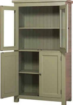 Casa Padrino Landhausstil Küchenschrank mit 4 Türen Grün 100 x 50 x H. 180 cm - Küchenmöbel
