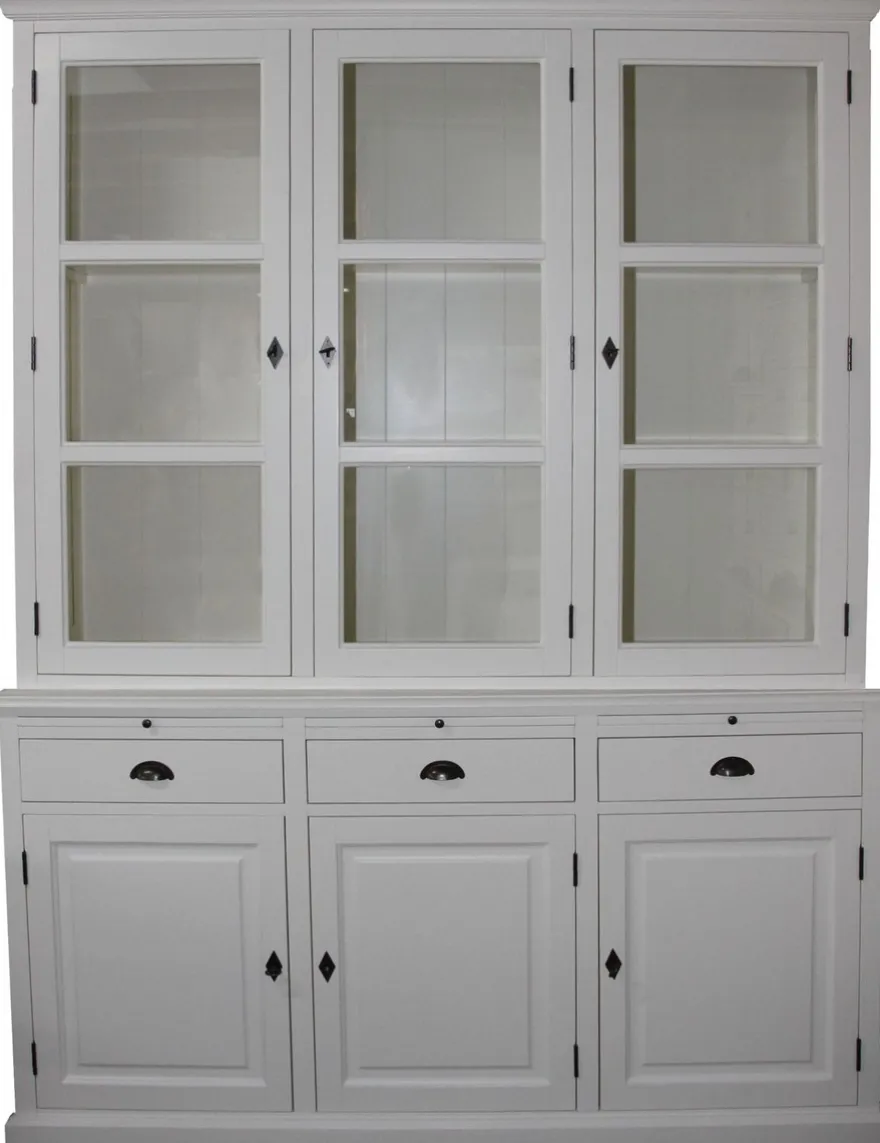 Casa Padrino Landhausstil Küchenschrank Weiss 167 x 51 x H. 219 cm - 2 Teiliger Küchenschrank