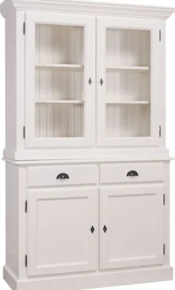 Casa Padrino Landhausstil Küchenschrank Weiß 128 x 45 x H. 200 cm - Landhausstil Küchenmöbel