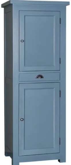 Casa Padrino Landhausstil Küchenschrank mit 2 Türen und Schublade Blau 67 x 50 x H. 180 cm - Küchenmöbel