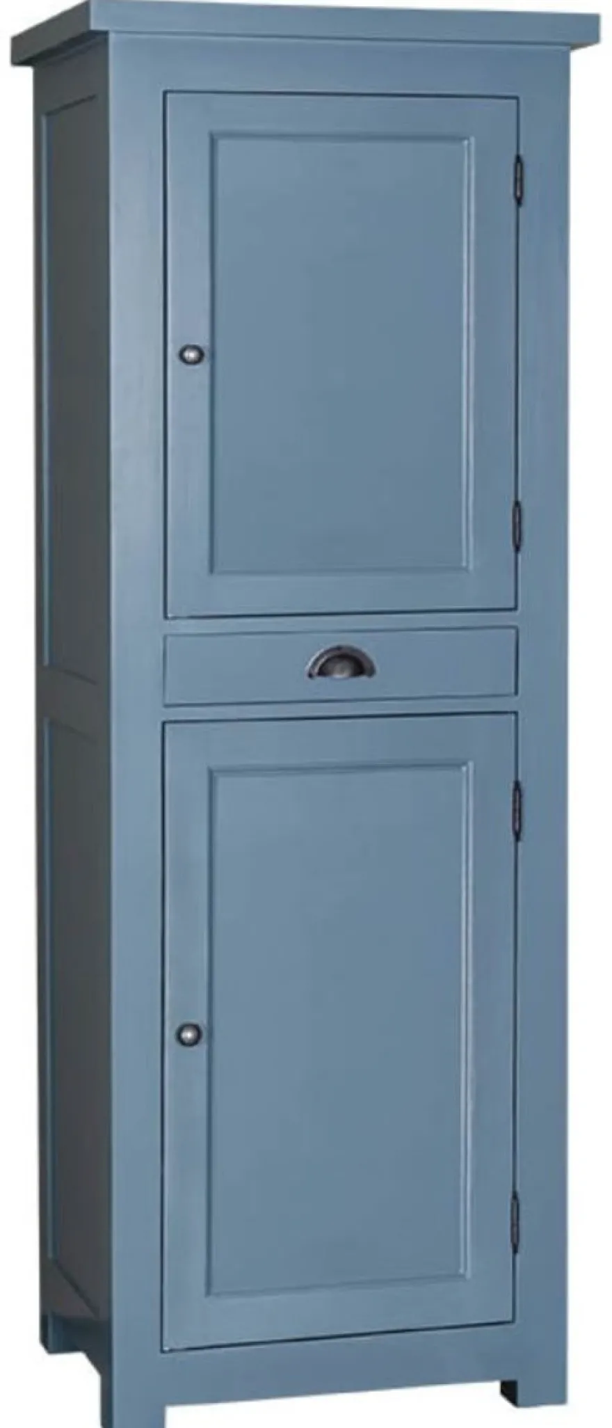 Casa Padrino Landhausstil Küchenschrank mit 2 Türen und Schublade Blau 67 x 50 x H. 180 cm - Küchenmöbel