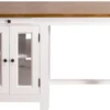 Casa Padrino Landhausstil Kücheninsel mit 4 Glastüren und 2 Schubladen Weiß / Dunkelbraun 150 x 85 x H. 80 cm - Landhausstil Küchenmöbel