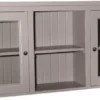 Casa Padrino Landhausstil Küchenhängeschrank Grau 156 x 31 x H. 65 cm - Landhausstil Küchenschrank mit 2 Glastüren
