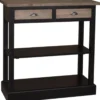 Casa Padrino Landhausstil Küchenkonsole Schwarz / Braun 85 x 35 x H. 89 cm - Landhausstil Konsolentisch mit 2 Schubladen
