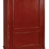 Casa Padrino Landhausstil Kleiderschrank Antik Rot 103 x 54 x H. 188 cm - Shabby Chic Massivholz Schlafzimmerschrank mit Tür und Schublade - Landhausstil Schlafzimmer Möbel