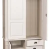 Casa Padrino Landhausstil Kleiderschrank Beige / Creme 120 x 59 x H. 210 cm - Massivholz Schlafzimmerschrank mit 3 Türen und 3 Schubladen - Landhausstil Schlafzimmermöbel