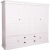 Casa Padrino Landhausstil Kleiderschrank Weiß 232 x 59 x H. 197 cm - Schlafzimmermöbel im Landhausstil