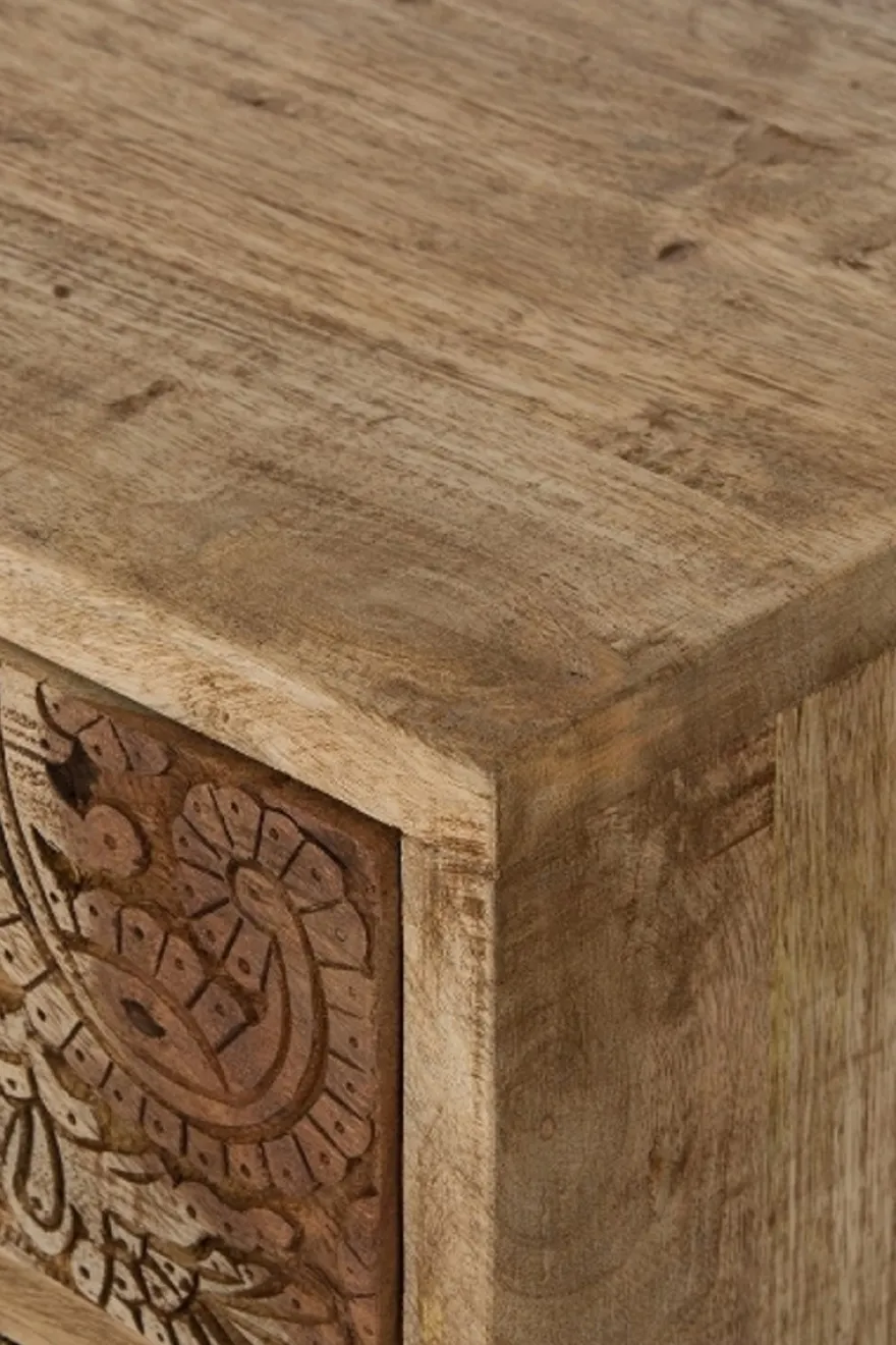 Casa Padrino Landhausstil Kommode mit 5 Schubladen Naturfarben / Mehrfarbig 48 x 27 x H. 80 cm - Landhausstil Möbel
