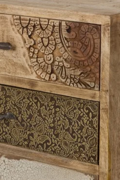Casa Padrino Landhausstil Kommode mit 5 Schubladen Naturfarben / Mehrfarbig 48 x 27 x H. 80 cm - Landhausstil Möbel