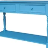Casa Padrino Landhausstil Konsolentisch mit 2 Schubladen und Regal Blau 152 x 51 x H. 90 cm - Landhausstil Hotel Möbel