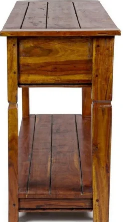 Casa Padrino Landhausstil Konsole Braun / Naturfarben 150 x 45 x H. 78 cm - Rustikaler Massivholz Konsolentisch mit 4 Schubladen - Rustikale Möbel - Massivholz Möbel - Landhausstil Möbel
