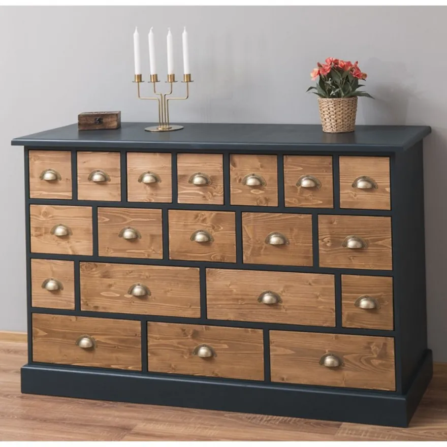 Casa Padrino Landhausstil Kommode mit 19 Schubladen - Büromöbel im Landhausstil