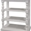 Casa Padrino Landhausstil Konsole Weiß 80 x 45 x H. 96 cm - Massivholz Regalschrank - Landhausstil Möbel