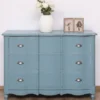 Casa Padrino Landhausstil Kommode Antik Hellblau 130 x 57 x H. 90 cm - Massivholz Schrank mit 3 Schubladen - Landhausstil Möbel
