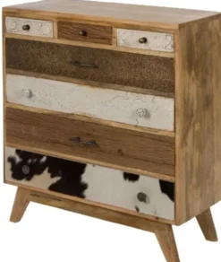 Casa Padrino Landhausstil Kommode mit 7 Schubladen Naturfarben / Mehrfarbig 70 x 30 x H. 80 cm - Landhausstil Möbel