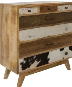 Casa Padrino Landhausstil Kommode mit 7 Schubladen Naturfarben / Mehrfarbig 70 x 30 x H. 80 cm - Landhausstil Möbel