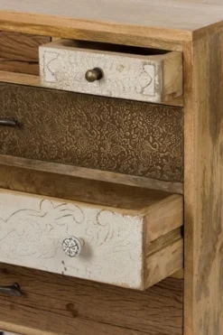 Casa Padrino Landhausstil Kommode mit 7 Schubladen Naturfarben / Mehrfarbig 70 x 30 x H. 80 cm - Landhausstil Möbel
