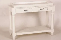 Casa Padrino Landhaus Stil Konsolentisch mit abnehmbarem Tablett in Weiß - 100 x 40 x 80 cm - Shabby Chic Massivholz Konsole