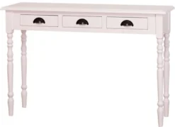 Casa Padrino Landhausstil Konsole Weiß, 3 Schubladen, 120 x 35 x H. 79 cm - Hochwertiger Konsolentisch
