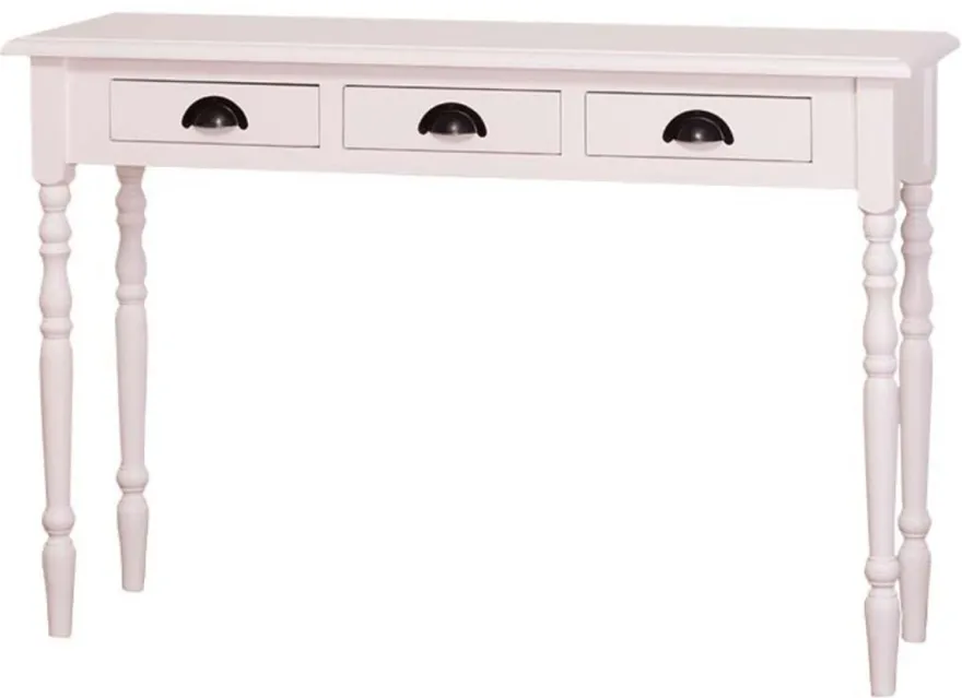 Casa Padrino Landhausstil Konsole Weiß, 3 Schubladen, 120 x 35 x H. 79 cm - Hochwertiger Konsolentisch