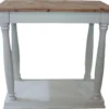 Casa Padrino Landhausstil Konsole Weiß / Naturfarben 81 x 40 x H. 80 cm - Handgefertigter Konsolentisch