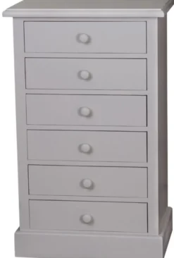 Casa Padrino Landhausstil Kommode mit 6 Schubladen, Grau, 60 x 41 x H. 97 cm