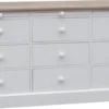 Casa Padrino Landhausstil Kommode Weiß / Naturfarben 158 x 48 x H. 79 cm - Möbel im Landhausstil