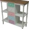 Casa Padrino Landhausstil Kommode mit 5 Schubladen Antik Weiß / Mehrfarbig 100 x 40 x H. 105 cm - Shabby Chic Möbel
