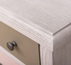 Casa Padrino Landhausstil Kommode Hellgrau / Mehrfarbig 90 x 35 x H. 97 cm - Massivholz Schrank mit 13 Schubladen - Landhausstil Möbel