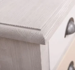 Casa Padrino Landhausstil Kommode Hellgrau / Mehrfarbig 90 x 35 x H. 97 cm - Massivholz Schrank mit 13 Schubladen - Landhausstil Möbel