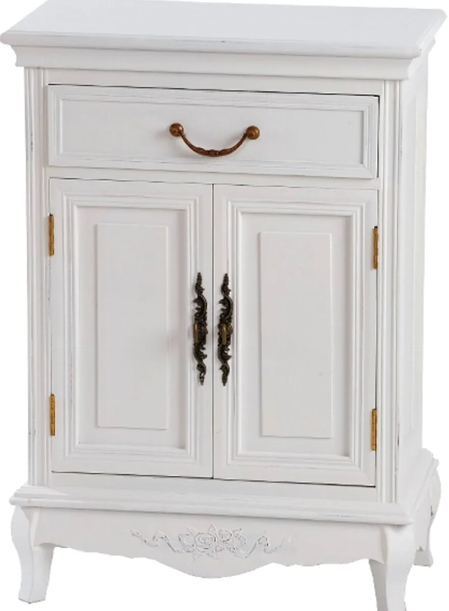 Casa Padrino Landhausstil Kommode Antik Weiß 53 x 30 x H. 75 cm - Shabby Chic Möbel