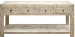 Casa Padrino Landhausstil Konsolentisch mit 4 Schubladen Naturfarben 170 x 45 x H. 85 cm - Landhausstil Konsole