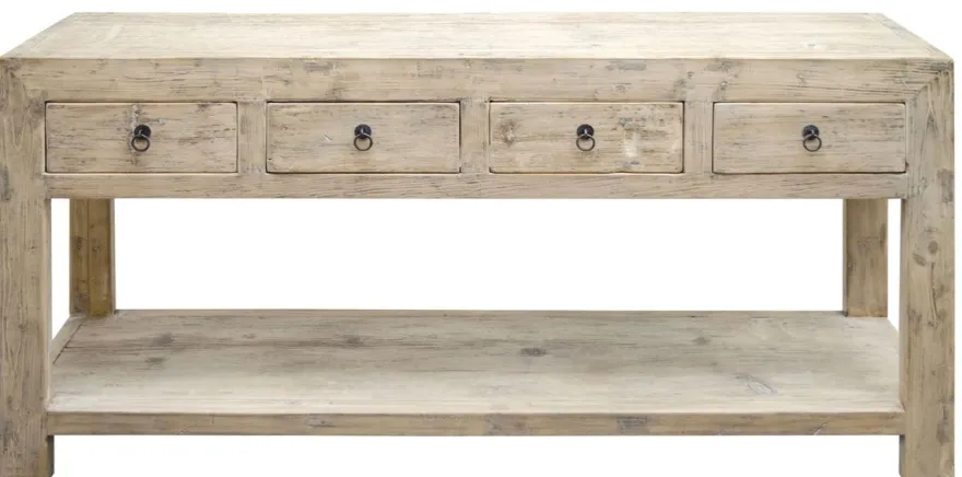 Casa Padrino Landhausstil Konsolentisch mit 4 Schubladen Naturfarben 170 x 45 x H. 85 cm - Landhausstil Konsole