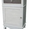 Casa Padrino Landhausstil Kommode mit Tür und Schublade in Hellgrau und Braun - 45 x 32 x H. 76 cm
