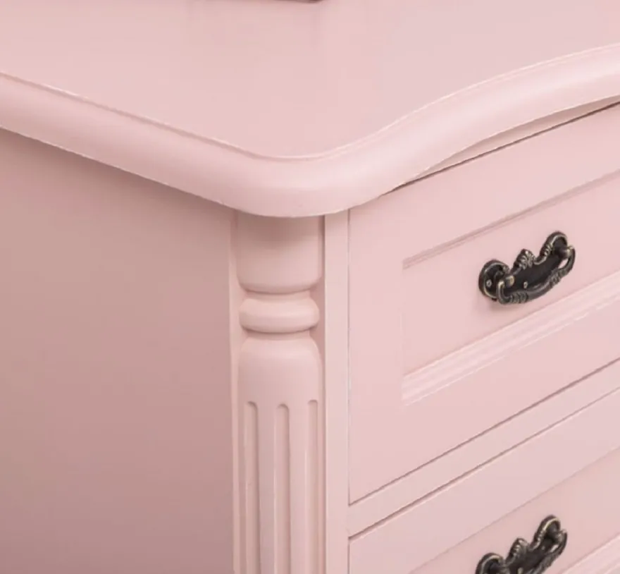 Casa Padrino Landhausstil Kommode Rosa 110 x 48 x H. 89 cm - Massivholz Schrank mit 3 Schubladen - Landhausstil Schlafzimmer Möbel - Möbel im Landhausstil - Landhausstil Einrichtung