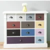 Casa Padrino Landhausstil Kommode weiß mit 12 bunten Schubladen - Büromöbel im Landhausstil