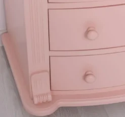Casa Padrino Landhausstil Kommode Rosa / Grau 80 x 48 x H. 120 cm - Massivholz Schrank mit 6 Schubladen - Landhausstil Schlafzimmer Möbel - Möbel im Landhausstil - Landhausstil Einrichtung