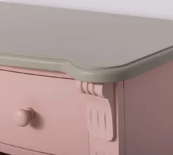 Casa Padrino Landhausstil Kommode Rosa / Grau 80 x 48 x H. 120 cm - Massivholz Schrank mit 6 Schubladen - Landhausstil Schlafzimmer Möbel - Möbel im Landhausstil - Landhausstil Einrichtung