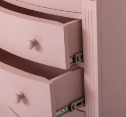 Casa Padrino Landhausstil Kommode Rosa / Grau 80 x 48 x H. 120 cm - Massivholz Schrank mit 6 Schubladen - Landhausstil Schlafzimmer Möbel - Möbel im Landhausstil - Landhausstil Einrichtung