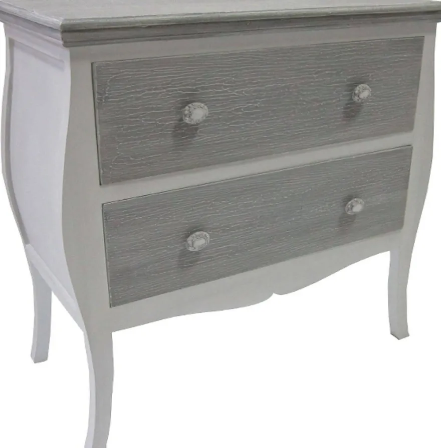 Casa Padrino Landhausstil Kommode mit 2 Schubladen Antik Weiß / Grau 77 x 40 x H. 78 cm