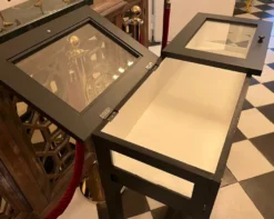 Casa Padrino Landhausstil Ladenvitrine Schwarz / Weiß 110 cm