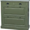 Casa Padrino Landhausstil Massivholz Schuhschrank Antik Grün 103 x 35 x H. 105 cm - Landhausstil Garderobenmöbel