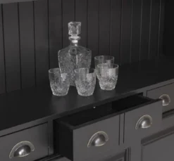 Casa Padrino Landhausstil Massivholz Barschrank Schwarz 151 x 36 x H. 210 cm - Massivholz Weinschrank im Landhausstil - Massivholz Bar Möbel - Landhausstil Bar Möbel