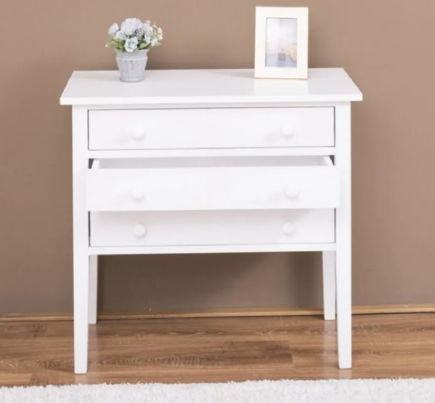 Casa Padrino Landhausstil Massivholz Kommode mit 3 Schubladen Weiß 80 x 41 x H. 75 cm - Landhausstil Möbel