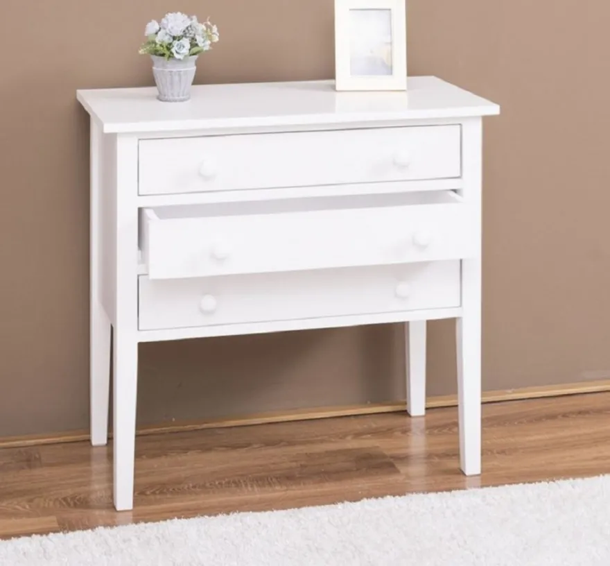 Casa Padrino Landhausstil Massivholz Kommode mit 3 Schubladen Weiß 80 x 41 x H. 75 cm - Landhausstil Möbel